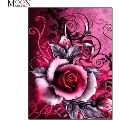 5D Diy Diamond Painting Red Flower Embroidery Cross Stitch Mosaic Full Square Round Drill Rhinestones Home Decoration Needlework