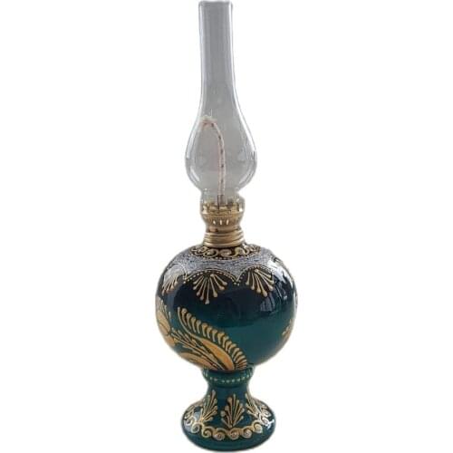 Authentic Gas Lamp Handmade Glitter Embroidered Kerosene Lamp Antique Looking Design Home Design Night Lamp Hanukah מנורת שמן