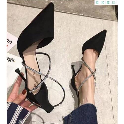New Female Stiletto Heels New Temperament Water Diamond Bandage Sandals Wedding Shoes Women High Heels Sexy Pumps
