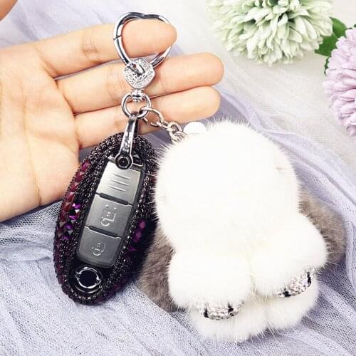 Key Case For Nissan Teana X-Trail Tiida Bluebird Sylphy KICKS Qashqai Murano Diamond Inlaid Girl