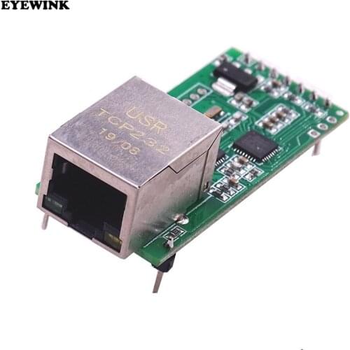 FS100P USR-TCP232-T2 Tiny Serial Ethernet Converter Module Serial UART TTL to Ethernet TCPIP Module Support DHCP and DNS