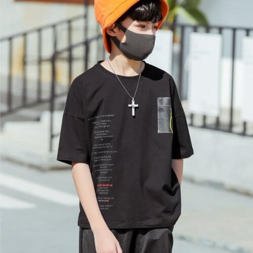 Boys Girls Summer Ice Silk Cotton T Shirt Kids Teen Breathable Oversize Street Wear Children Comfortable Outdoor Sport Clothing