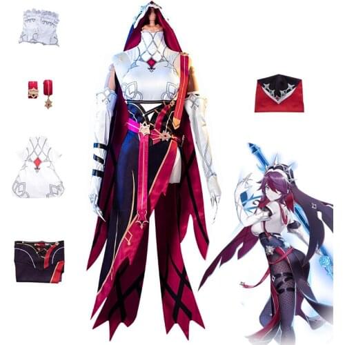 Game Genshin Impact Rosaria Cosplay Costume Top Uniform Full Sets Accessories Girls Women Rosaria Role Play Halloween Carnival