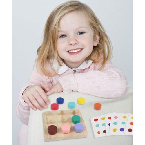 Bottle Cap Matching Challenge Game Color Number Cognition Children Wooden Building Table Game Baby Early Education Toy Gift