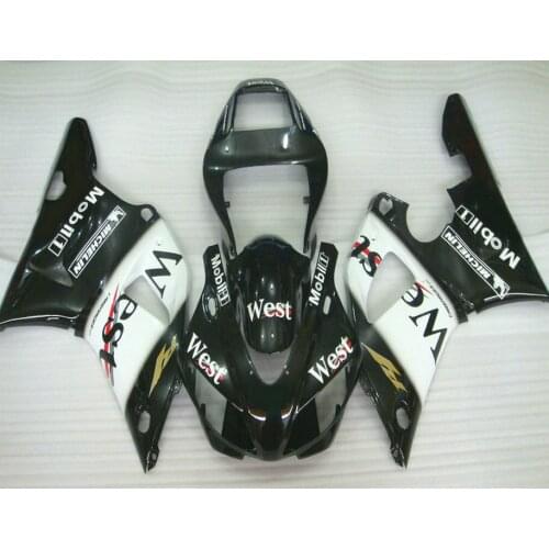 ABS plastic motorcycle injection racing fairings kits for YAMAHA YZF R1 1998 1999 98 99 black west ABS fairing parts