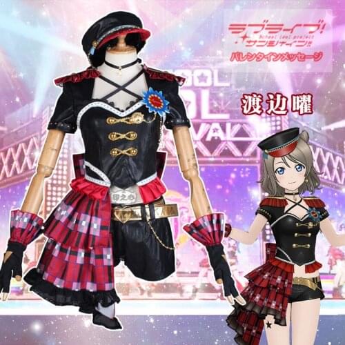 Anime Love live Sunshine Aqours Challenger Wake up Watanabe You Cosplay Costume Punk Dress