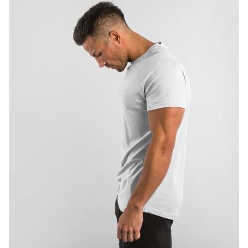 Summer Plain Sportswear Mens O-neck T Shirts Fashion Mens Tops Cotton Fitness T-shirt Gym Short Sleeve Bodybuilding Tshirt