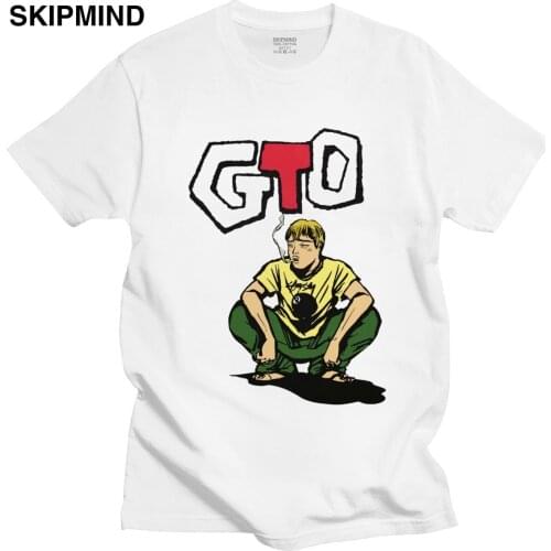 Awesome Great Teacher Onizuka T Shirt Men Short Sleeved Japanese Manga Eikichi T-shirt Anime GTO Summer Tee 100% Cotton Top Gift