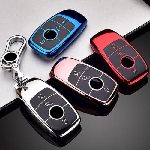 Soft TPU Car Key Fob Case Cover Protector For Mercedes Benz E C G M R S Class W204 W212 W176 GLC CLA GLA AMG Car Accessories