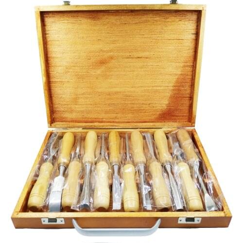 12pcs Wood Carving Set Wood Working Tools Chisel Kit Carvers Graving Knife In Box chisel ferramentas marcenaria engraving tool