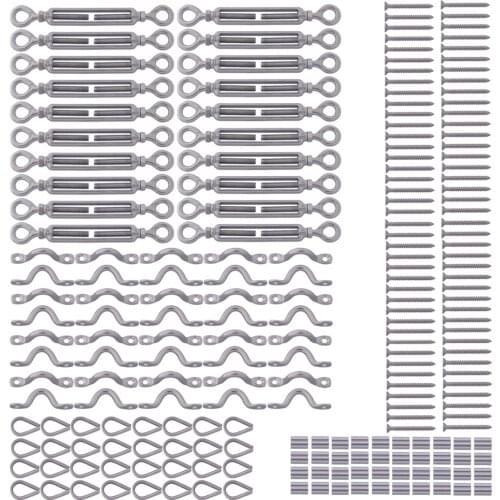 20/set Stainless Steel G316 Used for Wooden Posts Balustrade Turnbuckle Kit Wire Handrail Cable DIY