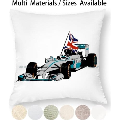 Racer Pillow Case Throw Pillow Cover Cotton Linen Flax Racer Lewis Gp Union Jack Flag Uk United Kingdom British Great Britain