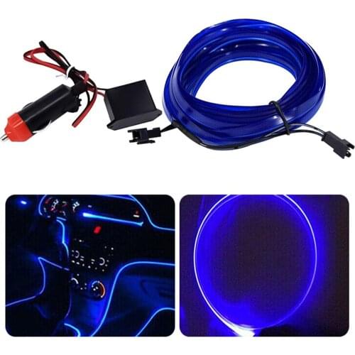 New 4m 12V Car Auto Styling Flexible Interior Decor Strip EL Wire Cable Light Lamp Decorative Light String