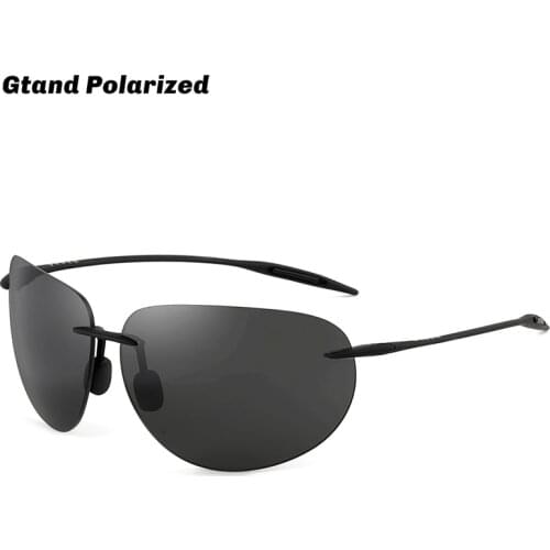 Gtand Rimless Pilot Backyards Style Ultralight TR90 Polarized Sunglasses For Men Sports Driving Brand Design Sun Glasses GT424