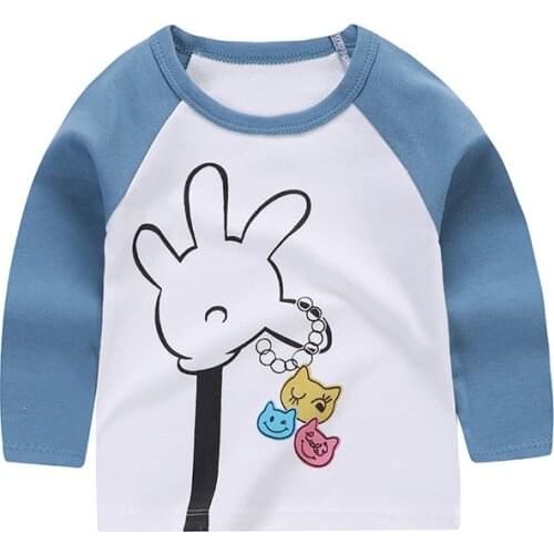 Autumn Boys Shirts Cotton Children T-shirts Colored Tops for Girls Full Sleeve Kids Blouse Toddler Tees Baby Clothing