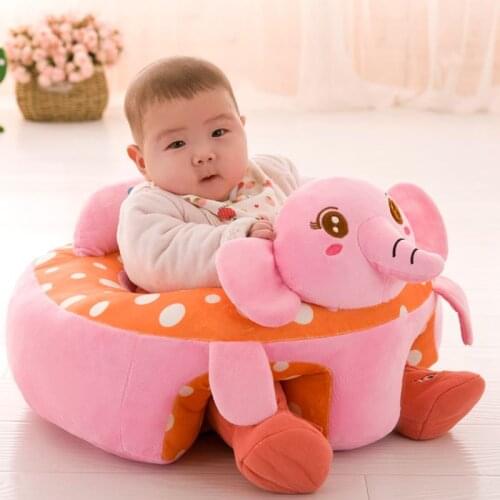 Elephant Plush Pillow Infant Soft Plush Chair Sofa Learning Seat Stuffed Animal Plush Toys Baby Room Decoration Baby Shower Gift