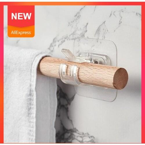 Self-Adhesive Transparent Curtain Rod Bracket Powerful Curtain Rod Hanging Clip Hook Shower Curtain Rod Hanging Clip Bearing