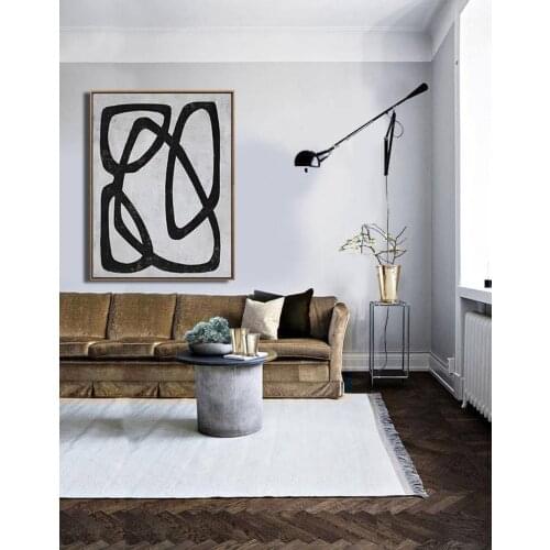 Mid Century Modern Art Living Room Art Decor Large Wall Art Black White Wall Art Canvas Painting Wall Pictures For Living Room