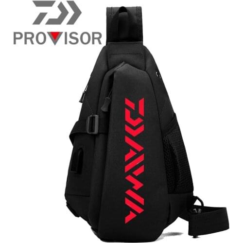Daiwa Fishing Tackle Bag Waterproof Nylon Single Shoulder Backpack Hand Chest Bag Outdoor Camping Hiking Huntting
