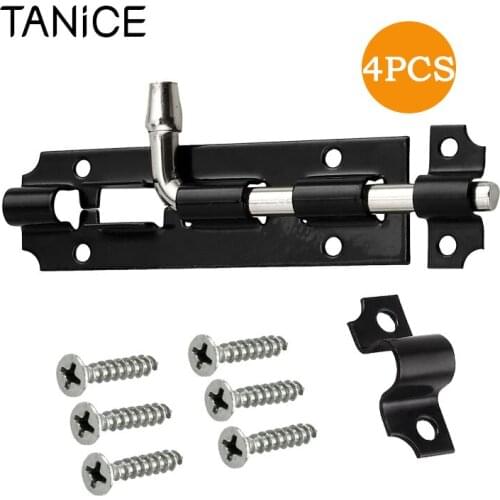 TANiCE 4 Pcs Tower Bolt Lacth Lock Kit 100 mm 200 mm for Garden Gate Shed Sliding Door Chests and Cabinets Door Latch Catch Lock