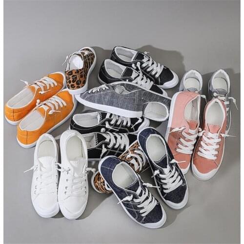Candy Color Women Canvas Shoes Lace-up Flat Vulcanized Shoes Female Sneakers Simple Classic Ladies Casual Shoes Espadrilles