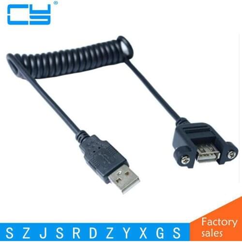 Elbow Spring Coiled USB 2.0 Male to Female fixed Data Sync Charger Extension Cable