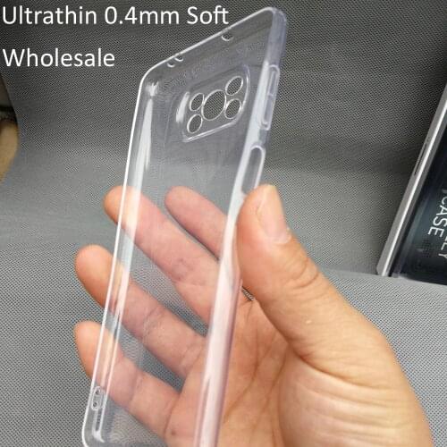 10pcs/lot Wholesale Ultrathin 0.4mm Clear Transparent TPU Case For Poco X3 NFC Super Thin Ultra Thin Soft Cover