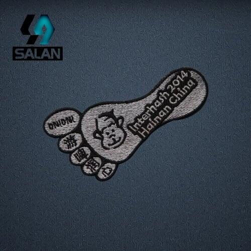 Stock cartoon woven badge or custom beatiful woven patches/badge iron on school custom woven patch SPJ028