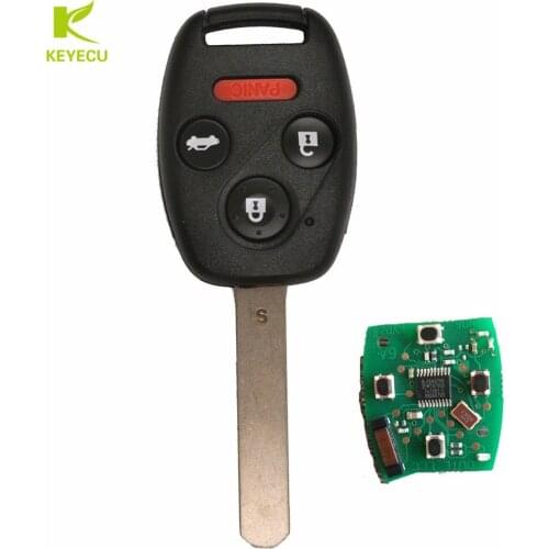 KEYECU Replacement 3+1B Remote Key Keyless Entry 313.8MHz for Honda Civic 2006 2007 2008 2009 2010 2011 FCC: N5F-S0084A