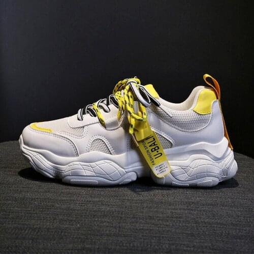 Women Breathable Mesh Fabric Lace Up Casual Sneaker Shoes Students Running Shoe