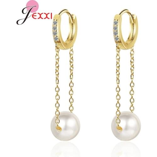 2021 New 925 Sterling Silver Huggies Earrings Cubic Zirconia Circle Hoop Earring For Women Pearl Wedding Party Fine Jewelry