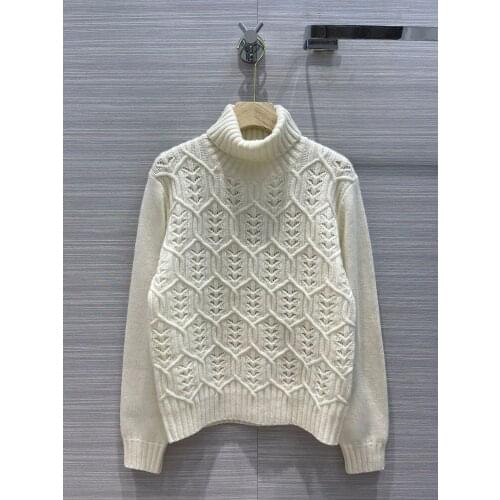 2021 women fashion Hollow high neck cashmere sweater 2COLORS TC210802