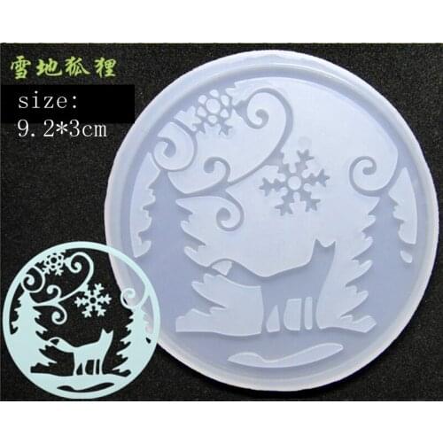 1 Pcs Snow fox Liquid silicone mold DIY resin jewelry pendant necklace pendant lanugo mold resin molds for jewelry