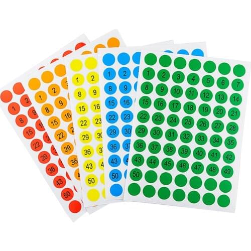 12PCS/lot Numbered Sticker 1-50 Sequential Small 1cm Round Circle Number Label Consecutive For Party Gift