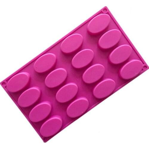 16-hole oval handmade soap mold Silicone Cake Mould Chocolate Mould
