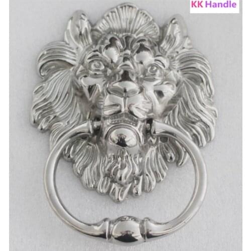 160mm bigger size vintage style lionhead wood door knocker silver bronze lionhead sofa wooden chair pull drop rings handles