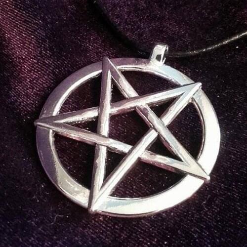 2021 Trend Big Inverted Wicca Witchcraft Pentagram Pendant Necklace Satanic Baphomet Satan Gothic Style Amulet Women Jewelry