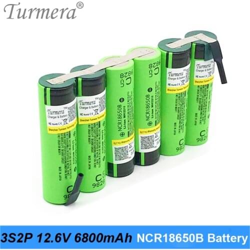 3S2P ncr18650b 6800mah 12V 18650 Battery pack 10.8V 12.6V Soldering Battery for Screwdriver Battery Customized Turmera