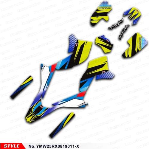 Aftermarket Motor Racing Graphics for WR250X WR250R 2008 2009 2010 2011 2012 2013 2014 2015 to 2020, Style No. YMW25RX0819011-X