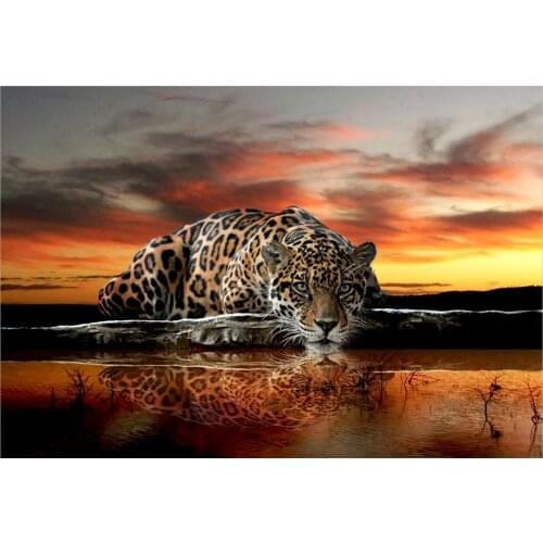 5D DIY Diamond Painting "Leopard Tiger" Cross Stitch Kit Full Drill Square Embroidery Mosaic Picture of Rhinestones Home Decor