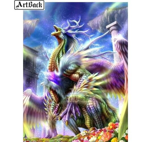 Full square / round drill diamond painting dragon 3d mosaic diamond embroidery animal home decoration painting gift