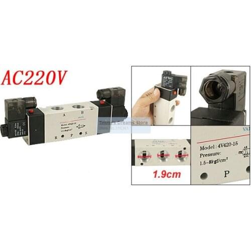 Free Shipping High Quality 4V420-15 PT 1/2 Output Pneumatic Solenoid Valve Air AC 220V