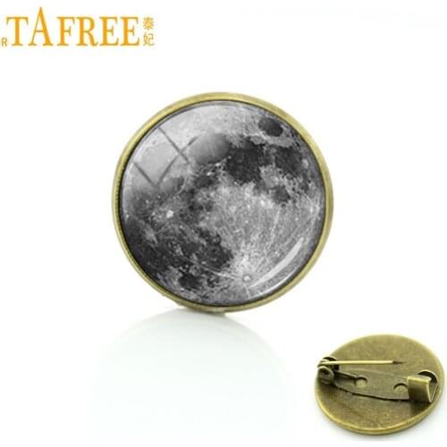TAFREE Galaxy moon surface universe out of space brooches Independent original design pins Spiral nebula badge T676