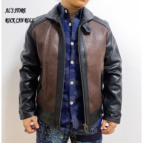 CDJ-111 Asian Size, Read Description Super Quality Genuine Italian Cow Leather & Japan Horsehide Slim Stylish Biker Jacket