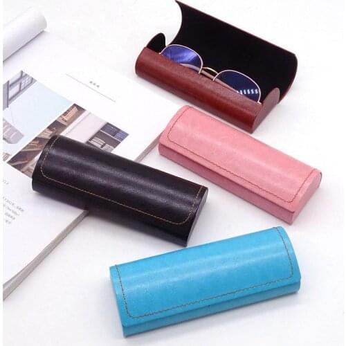 Pu Leather Glasses Case Waterproof Hard Frame Eyeglass Case Women Man Reading Glasses Box Multicolor Spectacle Case Accessories