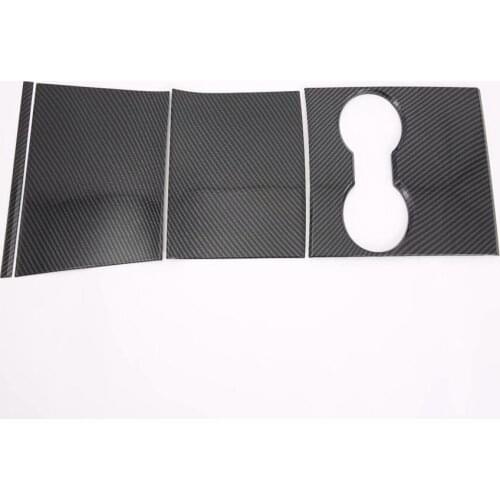 For Tesla Model 3 2018 2019 Central console Water cup panel decoration cover Conbon fiber car Interior modification Accessories