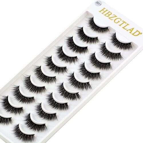 HBZGTLAD 10 pairs natural false eyelashes fake lashes long makeup 3d mink lashes eyelash extension mink eyelashes for beauty