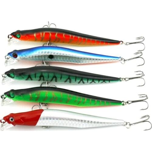 HENGJIA 1pcs 12cm Minnow Fishing Lures 3D Artificial Bait Hard High Carbon Hooks swim bait Hard Baits Fishing Tackle