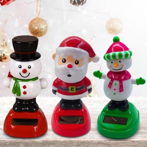 Solar Powered Shaking Swing Head Toys Dancing Snowman Christmas Solar Powered Dancing Toy Home Car Ideal Decor
