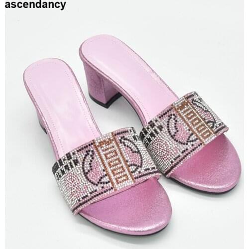 Italian Women Wedding Shoes Decorated with Rhinestone Nigerian Women Wedding High Heels Women Lady Pumps Wedding Shoes